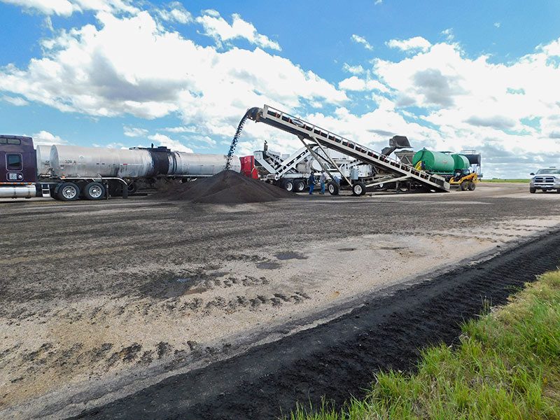 Coughlin Company creating an engineered cold mix from recycled asphalt pavement.